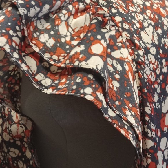 Tulle Anthropologie drop waist flower pattern shift dress ruffle hem sleeve sz M - Picture 5 of 8